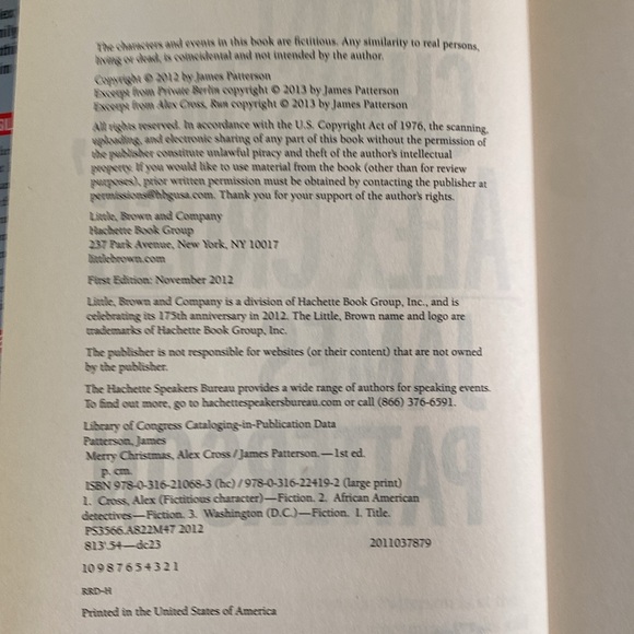 James Patterson First Edition Merry Christmas, Alex Cross Hardcover Book. - Picture 4 of 8